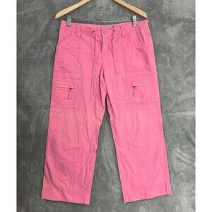Y2K Old Navy Pants Pink Size 10 Cargo Pant Low Waist Cropped 100% Cotton